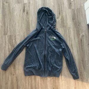 NFL Seattle Seahawks Blue Zip-Up Hoodie with Logo
